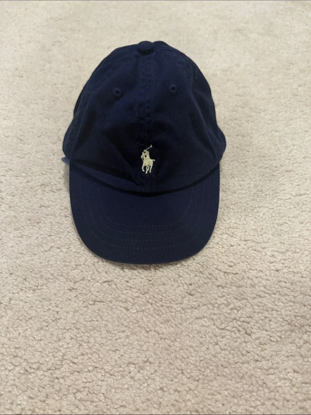 Ralph Lauren Navy Baseball Cap with Cream Polo Logo 2T/4T - Picture 1 of 1